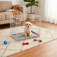 Cage pour chien d'intérieur de 24 pouces avec plateau anti-fuite pour un nettoyage facile et une hygiène optimale des animaux, prix en gros