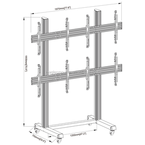 Soporte LCD móvil de alta resistencia, 2x2, con altura ajustable - Product Image 6