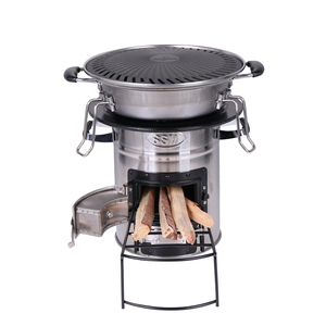 Estufa Portátil de Carbón de Acero Inoxidable para Cocinar al Aire Libre, <span class=keywords><strong>Cocina</strong></span> de Leña Tipo Cohete - Product Image 3