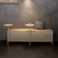 Sièges modulaires sur le thème marin, canapé, café commercial, salon de thé, espace lounge, ensemble table et chaises de style industriel.