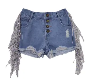 Short en jean à la mode pour bébé fille et garçon, pantalon en Denim, pantalon court d'été pour enfant en bas âge