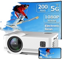 Projecteur LCD portable W5 4K 1080p Wi-Fi Android 9 HIFI STEREO Home Cinéma