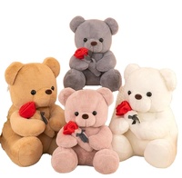 Ours en peluche romantique et mignon, rose, blanc, gris, brun, rose, jouets en peluche, cadeaux de la Saint-Valentin