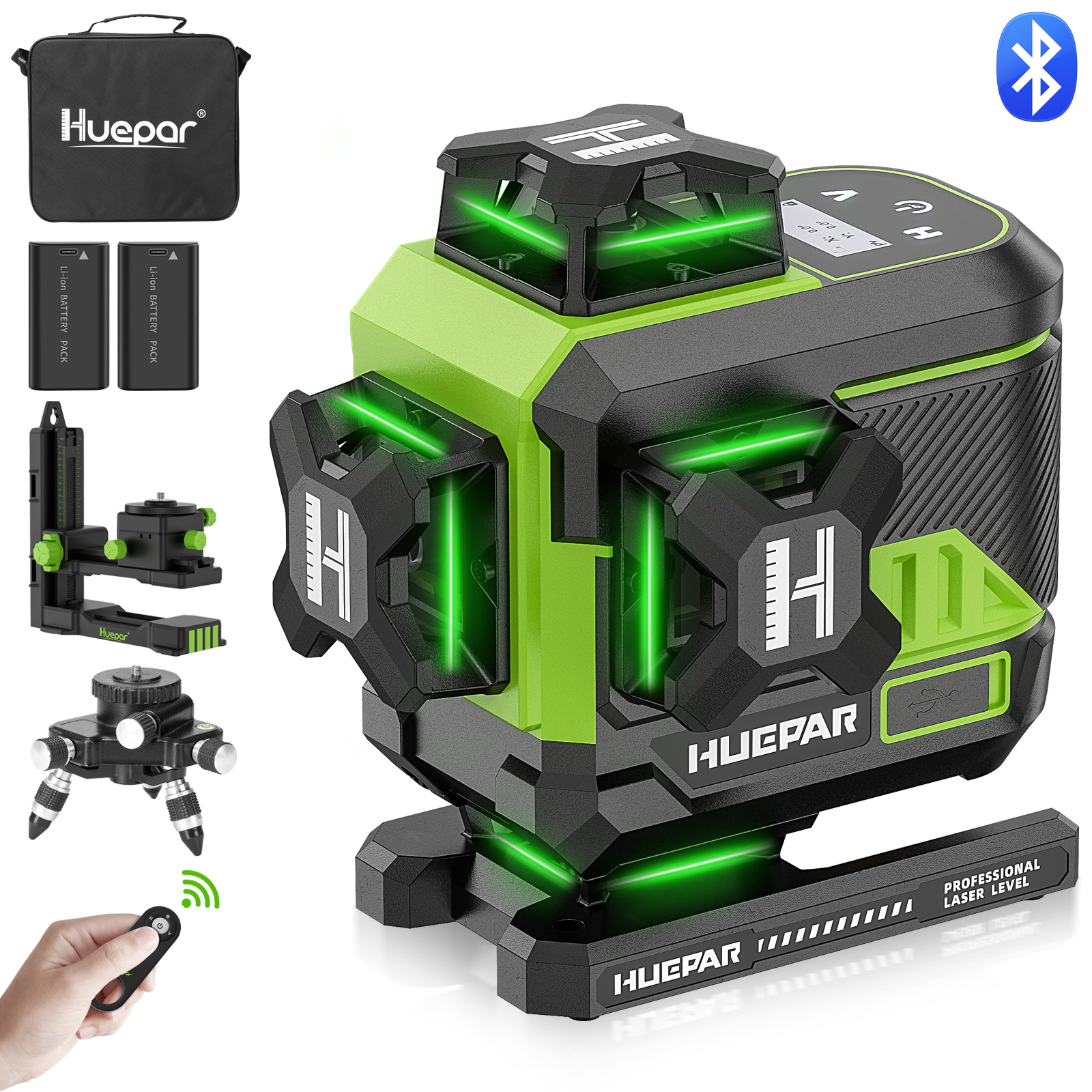 Huepar Z04CG Green Beam Laser Level - Precision & Versatility