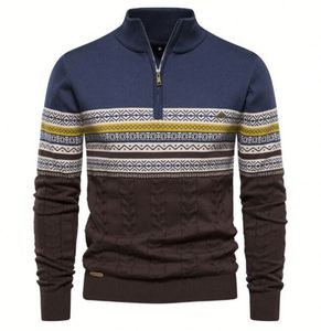 Suéteres de punto de cuello alto para hombres con estilo para eventos casuales de otoño e invierno, prendas de punto cálidas transpirables - Product Image 6