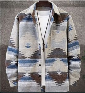 Ingrosso <span class=keywords><strong>camicia</strong></span> di lana autunno inverno manica lunga occidentale <span class=keywords><strong>giacca</strong></span> da uomo con stampa Aztec Navajo - Product Image 2