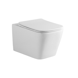 <span class=keywords><strong>Inodoro</strong></span> Compacto de Pared, Cerámica Blanca sin Borde, Doble Descarga, Tanque Empotrado, Sifónico, Ahorro de Espacio, para Baños Pequeños y Apartamentos - Product Image 3
