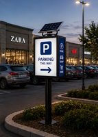 Enseigne lumineuse solaire LED commerciale pour magasin indépendant, signalisation extérieure avec cadre en aluminium étanche et éclairage LED