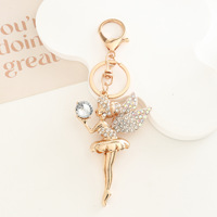 Porte-clés Fée Ange en Strass Cristallins Bedazzler, Porte-clés Incrustés de Diamants, Accessoires de Mode en Cristal, Breloques de Sac