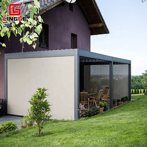 Tenda a Rullo Elettrica Antivento per Edifici Commerciali in Alluminio con Tessuto Impermeabile Personalizzato, Vendita Diretta dalla Fabbrica - Product Image 1