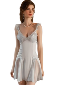 Abito <span class=keywords><strong>Sensuale</strong></span> in Pizzo Senza Spalline per Donne, Stile Puro Desiderio, Sensazione di Alta Qualità, <span class=keywords><strong>Camicia</strong></span> <span class=keywords><strong>da</strong></span> <span class=keywords><strong>Notte</strong></span> Sottile Multicolore - Product Image 5