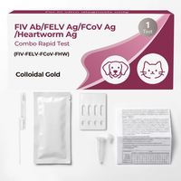 Test rapide combiné 4-en-1 pour chats : FIV Ab, FeLV Ag, FCoV Ag, et test de détection de la laineuse (panneau de santé complet pour chats, test vétérinaire en une étape, ISO13485)
