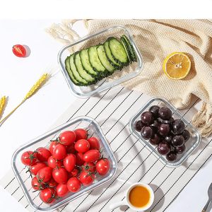 Large Meal Prep Kitchen Microwavable Airtight High Borosilicate Lunch Box Glass for Food Storage <b>Container</b> Set with Locking <b>Lid</b> - Product Image 4