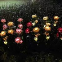 LED Surya Lampu Bunga Mawar Simulasi untuk Dekorasi Lanskap Taman Rumput