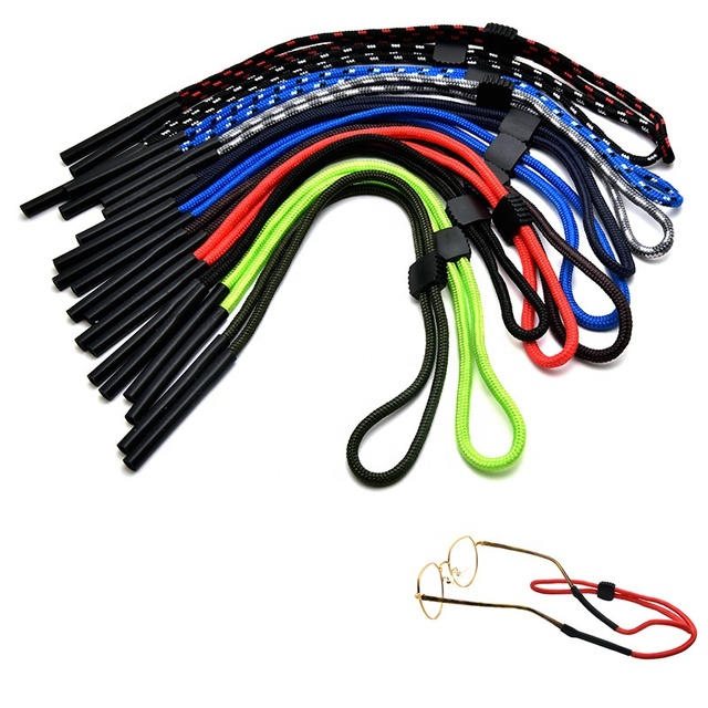 Adjustable Safety Rubber Ring Silicone Anti-Slip Ends Nylon Sports String Eye Glasses Holder Straps Cordon Gafas Sunglasses Cord