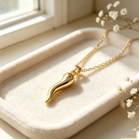 Collier fin en forme de poivre à surface brillante, élégant, pour femme, bijoux quotidiens, livraison rapide