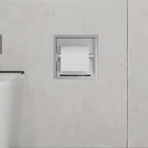 Được xây dựng trong nhà vệ sinh <span class=keywords><strong>WC</strong></span> 304 thép không gỉ lõm giữ giấy vệ sinh cuộn duy nhất mô Dispenser cho phòng tắm - Product Image 1