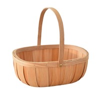 Panier en bois naturel tressé à la main, ovale, multifonctionnel, pour le rangement des œufs de Pâques, des fruits et légumes, pour la maison et la cuisine