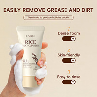 LAIKOU OEM/ODM/OBM Extrait de riz fermenté 50g Hydratant, tenseur, éclaircissant, réparateur de pores, nettoyant doux pour peaux sensibles