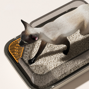 Extra-Large High-Rim Splash-Proof Semi-Enclosed <b>Cat</b> Litter <b>Box</b> - Jumbo <b>Cat</b> Toilet Pet Supply - Product Image 5
