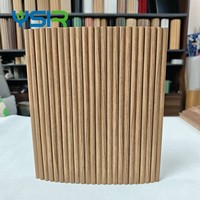 Panneaux muraux YANSIR Tambour, panneaux en MDF flexibles à grain de bois, design 3D à rainures