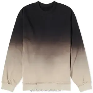 Custom 100% cotton french terry 3 color hanging dip dyed sweatshirt for men