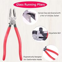 Ensemble d'outils de coupe pour verre en acier avec sac à fermeture éclair en cuir comprenant une pince coupante pour verre d'alimentation en huile