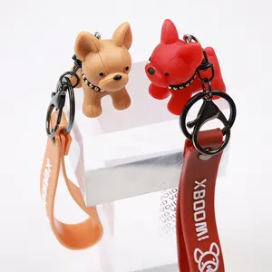 Benutzerdefinierte Cartoon Tier Logo Gummi 3D PVC Kawaii Keychain für Auto Schlüssel Kette