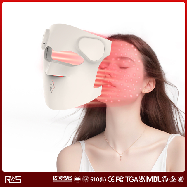 4D Red Light Therapy for Face 7 Color LED With Neck for Skin Rejuvenation Face Mask With Remote Control Light Therapy Machine
