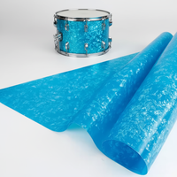 Feuilles de celluloid en plastique bleu clair écologiques de 0,17 à 3 mm d'épaisseur pour instruments de musique, batteries et artisanat – Vente en gros