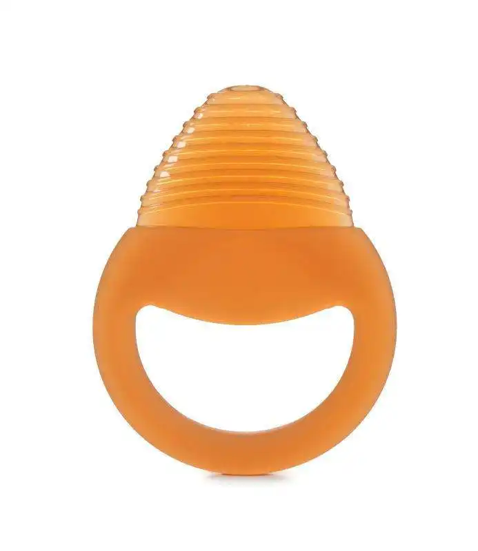 Organic Natural Baby Teether Ring Pure Food Grade Silicone Teething Toy Teether chewing toy toothbrush finger Easy to Hold