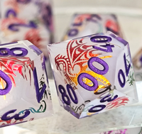 Ensemble de dés de jeu de rôle DND en résine à motif de dragon, 7 pièces, noyau liquide, bords tranchants, polyédriques pour les jeux de table Dungeons & Dragons