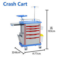 Carrito Médico de Alta Resistencia con Compartimentos de ABS con Múltiples Cajones, Capacidad de Carga de 150 kg, 1 Año de Garantía, para Uso en Salas de Hospital