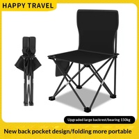 Chaise et tabouret pliants d'extérieur, portables, pour camping, pêche, croquis, mobilier d'extérieur avec dossier