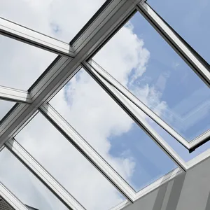 Nhôm Mái Kính Top Mở Nhôm Skylight Đôi Kính Cửa Sổ Ánh Sáng Bầu Trời