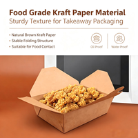 Confezione da 200 Scatole in Carta Kraft con Apertura a Strappo, Rettangolari, per Alimenti, Biodegradabili, per Asporto, Insalate e Fritture