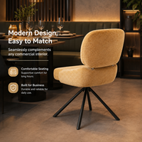 Chaise de salle à manger pivotante moderne, fauteuil rembourré en tissu bouclé, base pivotante en métal, restaurant, hôtel, café, bistrot, salon de thé