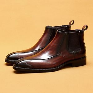 Botas Chelsea Formales para Hombre, de Piel Genuina, con Cordones, Estilo Business, de Caña Alta, Transpirables, Ligeras, para Bodas - Product Image 3