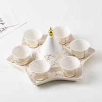 Ensemble de 8 tasses à café et thé en céramique dorées, style créatif, pour la maison, idéal pour le Ramadan et l'Aïd, vente en gros