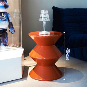 <span class=keywords><strong>Taburete</strong></span> Otomano Nórdico para Cambiar Zapatos, Diseño Creativo Vintage de Plástico Bajo con Forma de Reloj de Arena para Entrada y Sala de Estar - Product Image 3