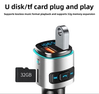 Pemutar MP3 Mobil dengan Layar Tegangan, Pengisi Daya Mobil dengan Pengisian Cepat QC 3.0 18W, Lampu Ambient 7 Warna, dan Transmitter FM