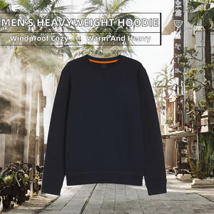 Sweat à capuche imprimé pour homme, en maille épaisse 220 g/m² polyester/coton, sans cordon, couleur unie, coupe oversize, OEM - Product Image 2