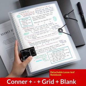 Classeur multifonctionnel A5/B5 à couverture rigide avec clip de rangement, pochette transparente en PP pour feuilles mobiles, produit de classement pour carnet à boucle - Product Image 2