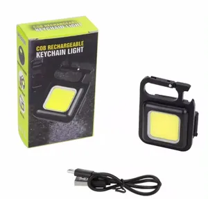 Mini Aluminum Rechargeable Portable Pocket Waterproof Magnetic COB Led Camping keychain flashlight plastic light