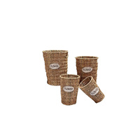 Panier de rangement tissé multi-usages en matériaux naturels personnalisés, utilisé pour les objets de bureau, les petits articles de salle de bain, les jouets d'enfants, etc.
