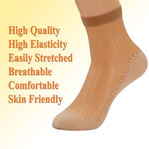 DB <b>Women's</b> Sheer Ankle <b>Socks</b> Beige Skin Cotton Sole Anti Slip Thin Knitted One Size Fits All Winter Casual Daily Wear - Product Image 6