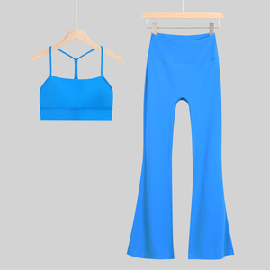 Tenues de sport pour femmes, hautement extensibles, douces, pour la gym et le fitness, ensembles de shorts et de yoga en 2 pièces - Product Image 5