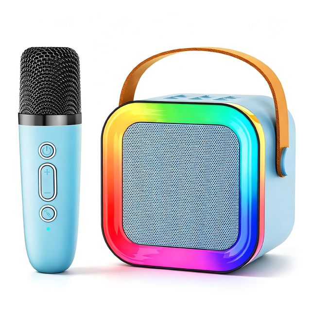 NOVISON Kid Mini Karaoke Machine-Wireless 5W Portable Speaker 10m Range Educational Toy 5 to 7 Years Unisex
