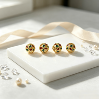 Perles entretoises creuses en laiton émaillé motif trèfle, perles rondes plaquées or à grand trou pour la fabrication de bijoux et fournitures de bricolage assemblées à la main