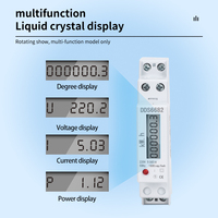 Medidor de Energía Monofásico Electrónico de 35 mm para Montaje en Riel DIN DDS6682 HIZU 1P Comunicación ModbusRTU/DLT_645-2007 Pantalla LCD 1.0